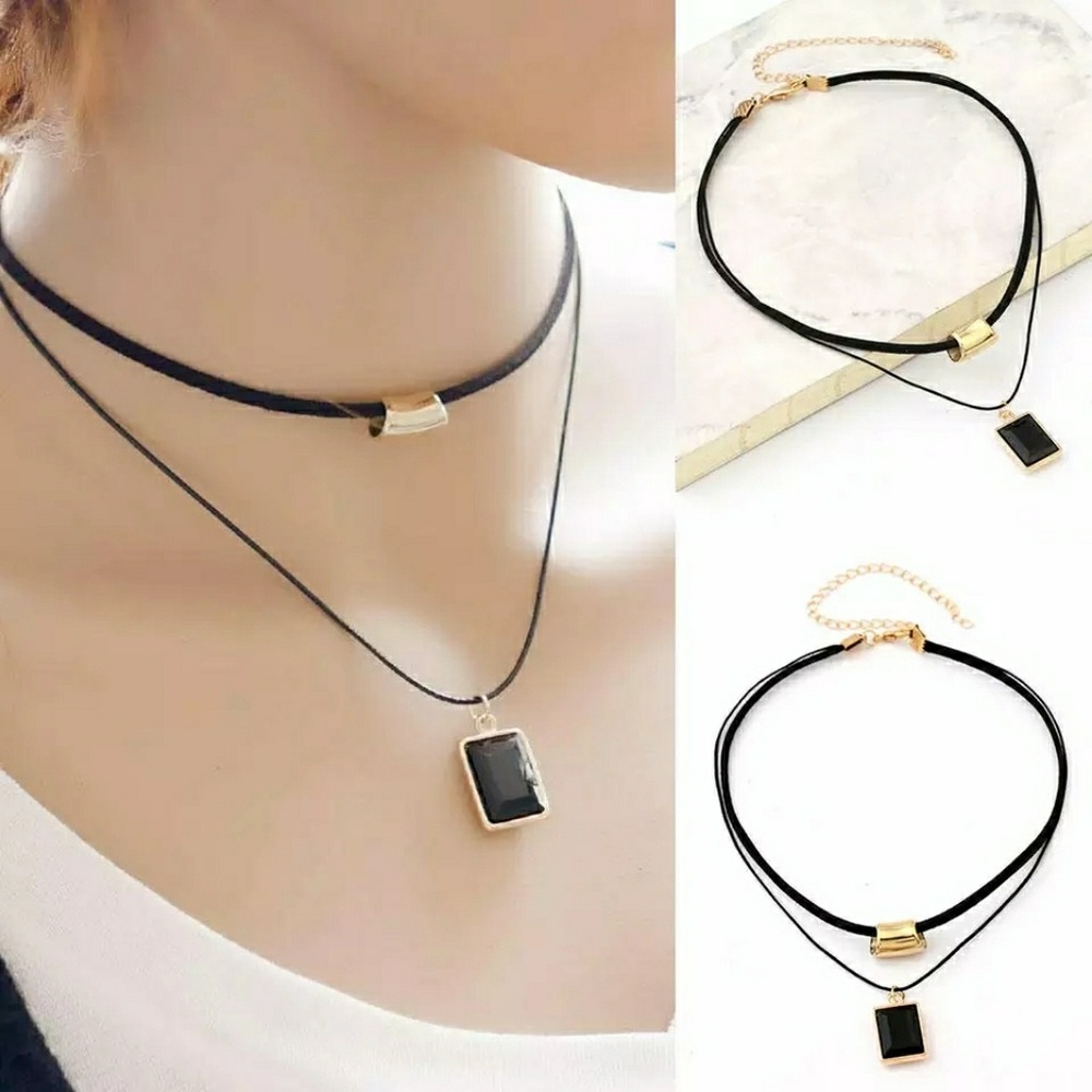 Gold & black Layered necklace Choker